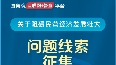 性爱视频无码网站抠逼国务院“互联网+督查”平台公开征集阻碍民营经济发展壮大问题线索